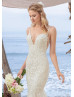 Scoop Neck Ivory Lace Tulle Low Back Chic Wedding Dress